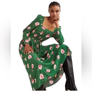 Boden Green Floral Maxi Dress